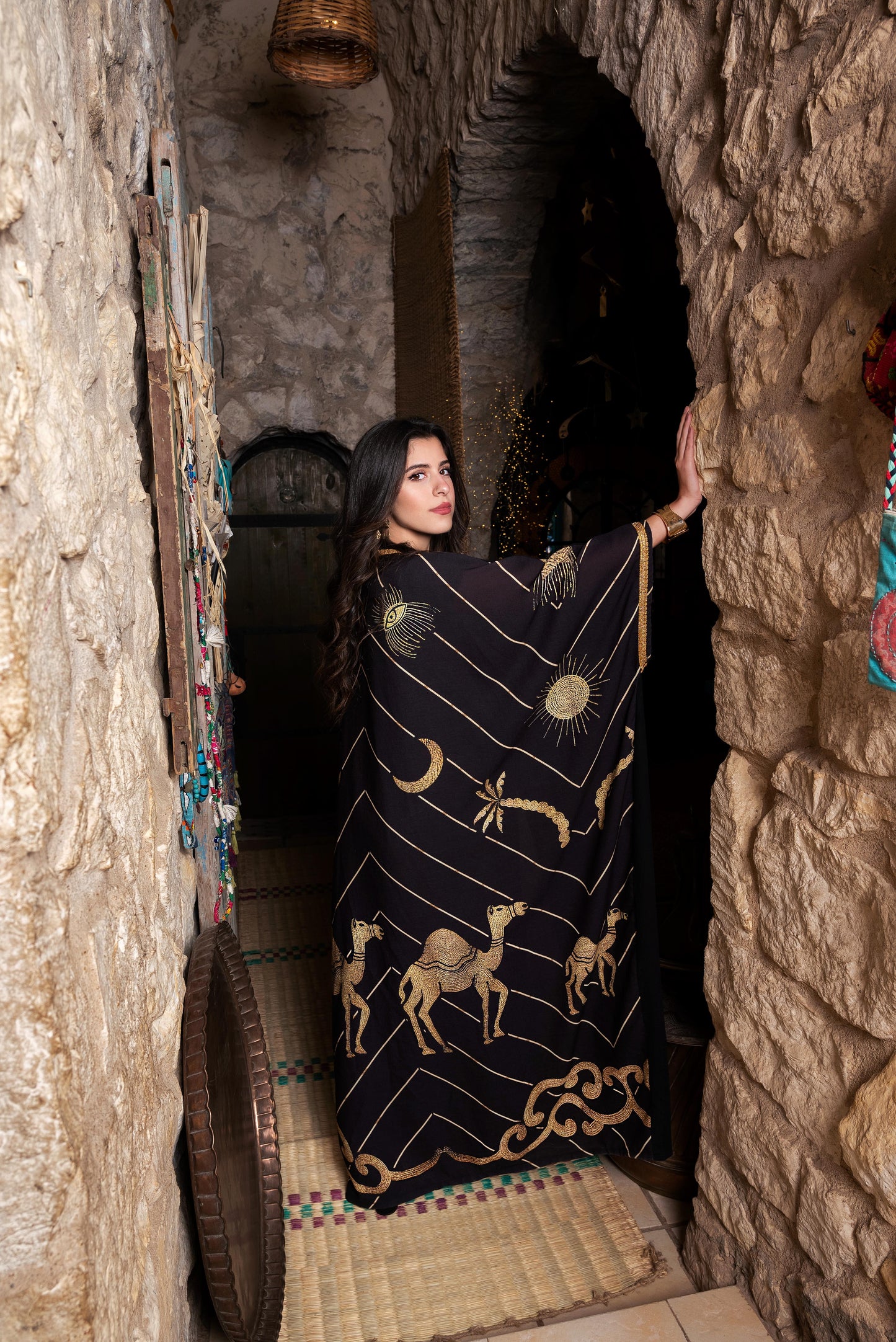 Printed Linen Abaya