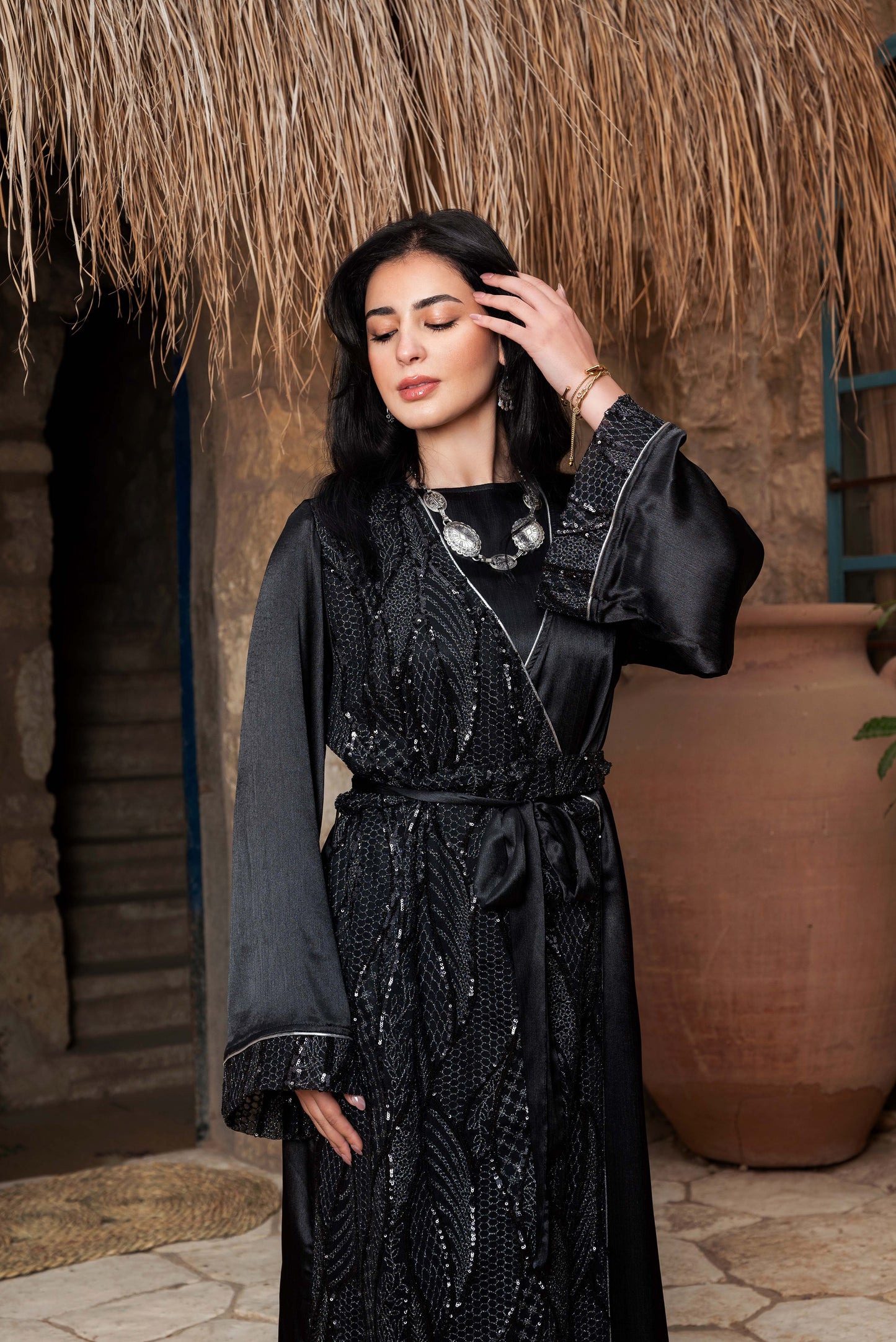 Satin Embroidery Dress