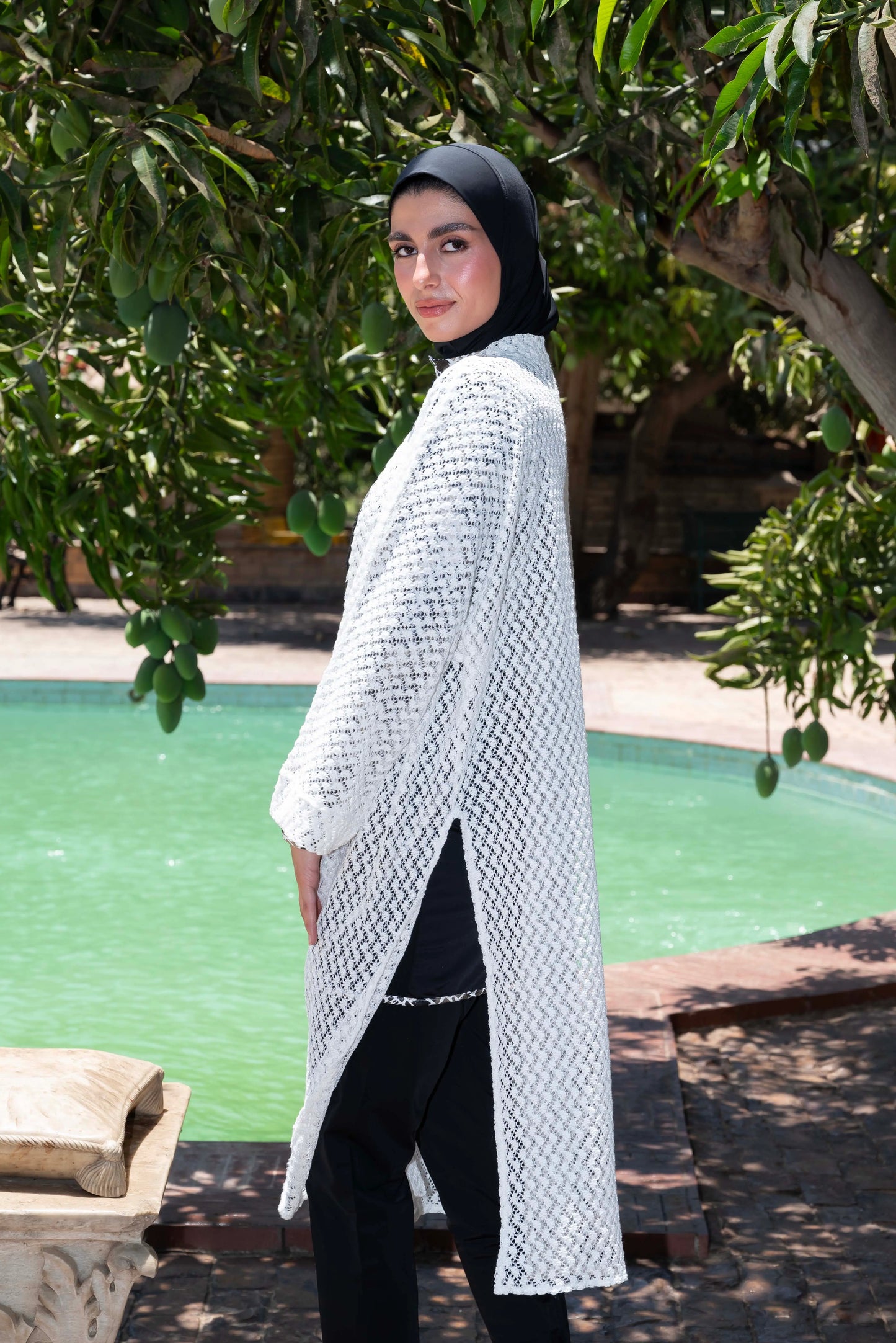 White Knitted Kimono