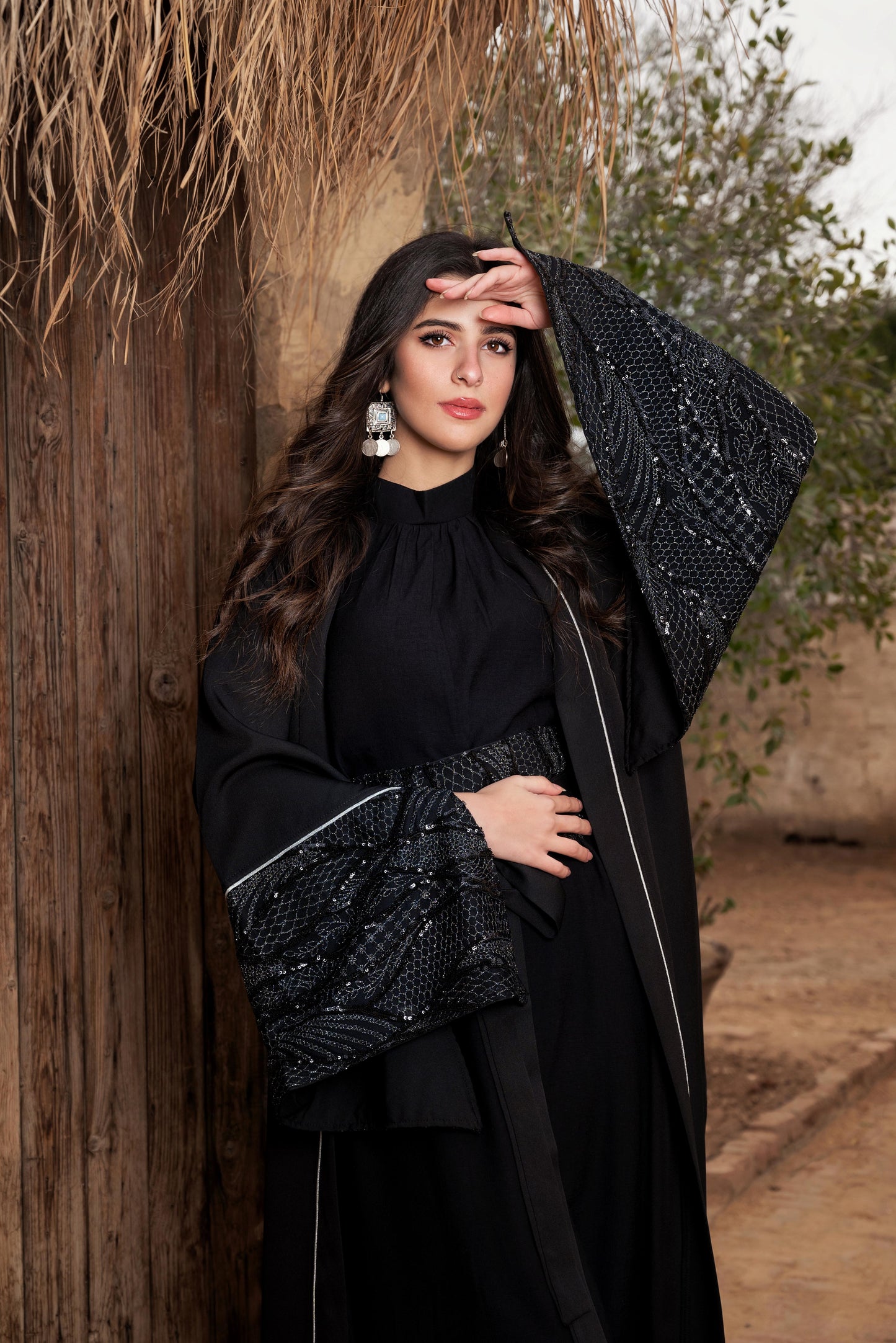 Black Crystal Abaya