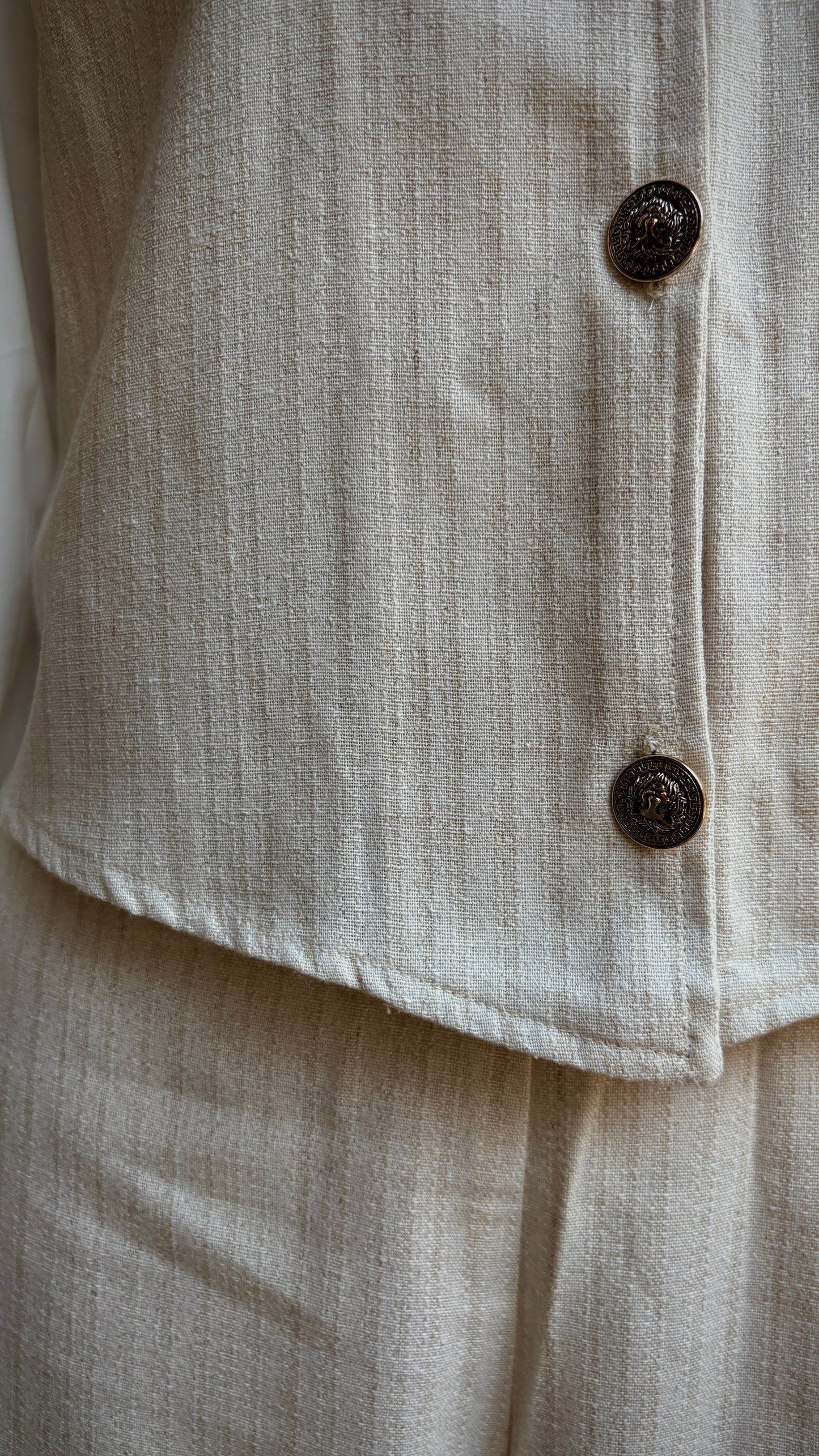 Vintage Buttoned Vest Set