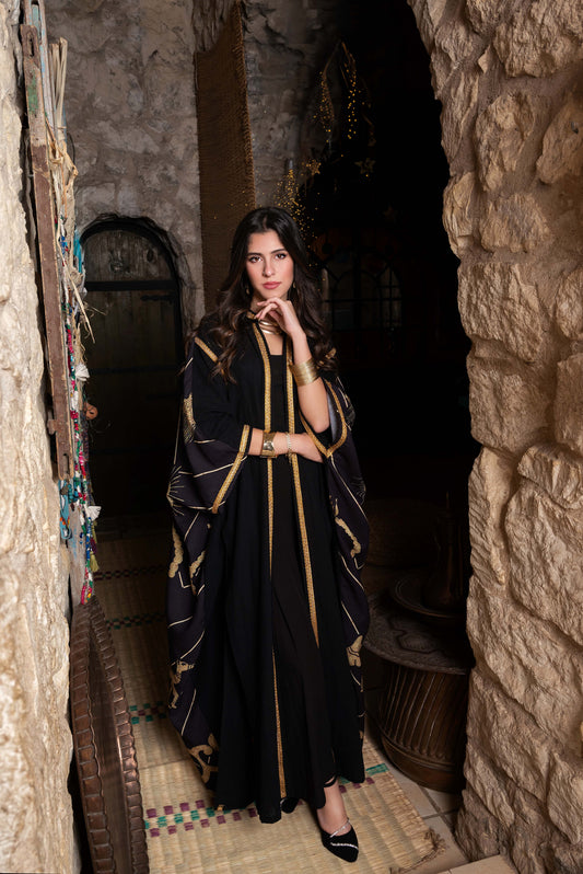 Printed Linen Abaya