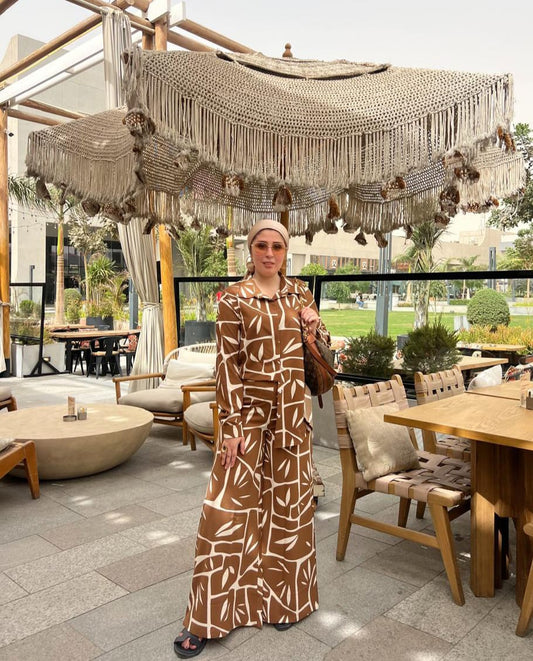 Patterned Wide Leg Set