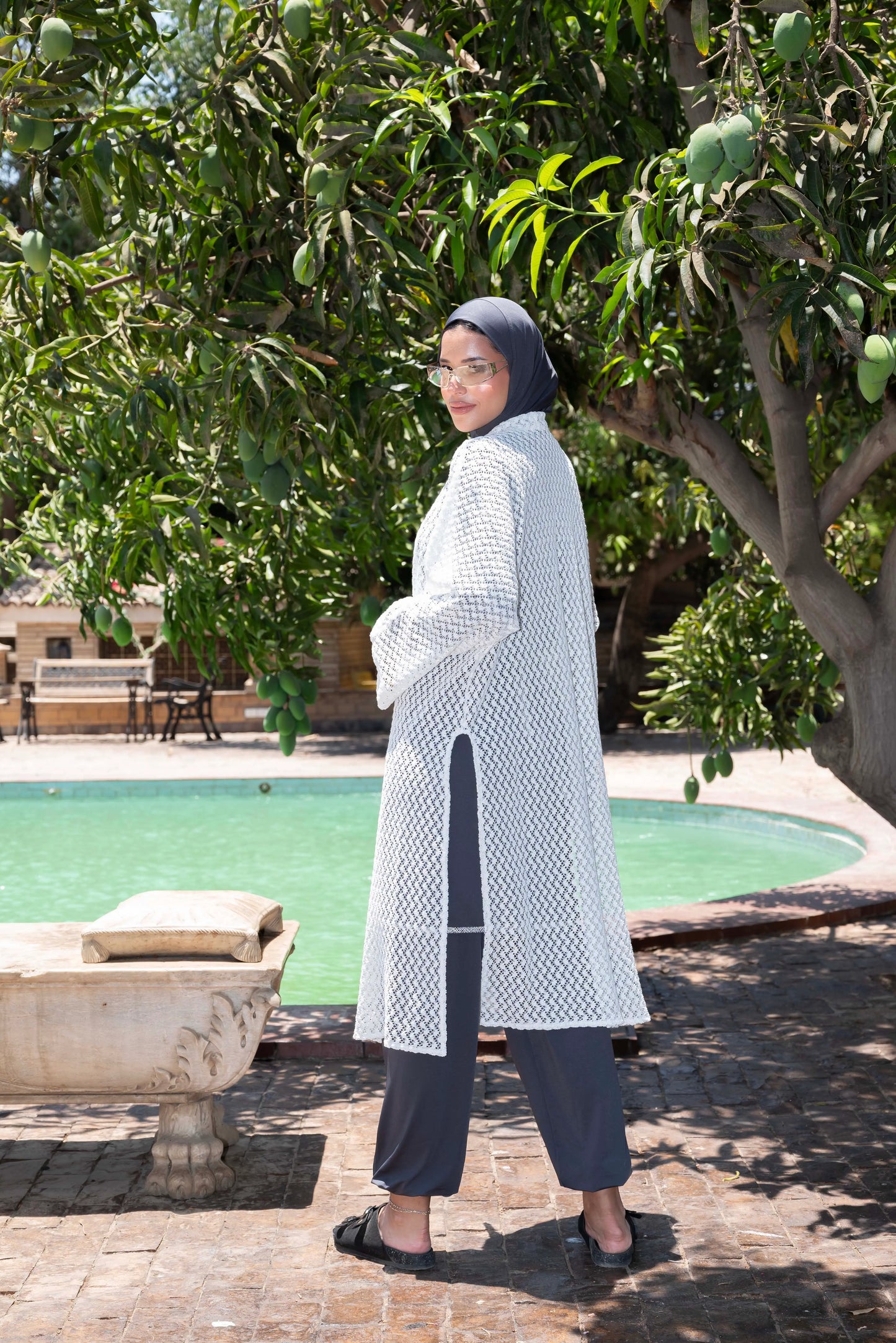 White Knitted Kimono