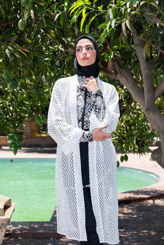 White Knitted Kimono