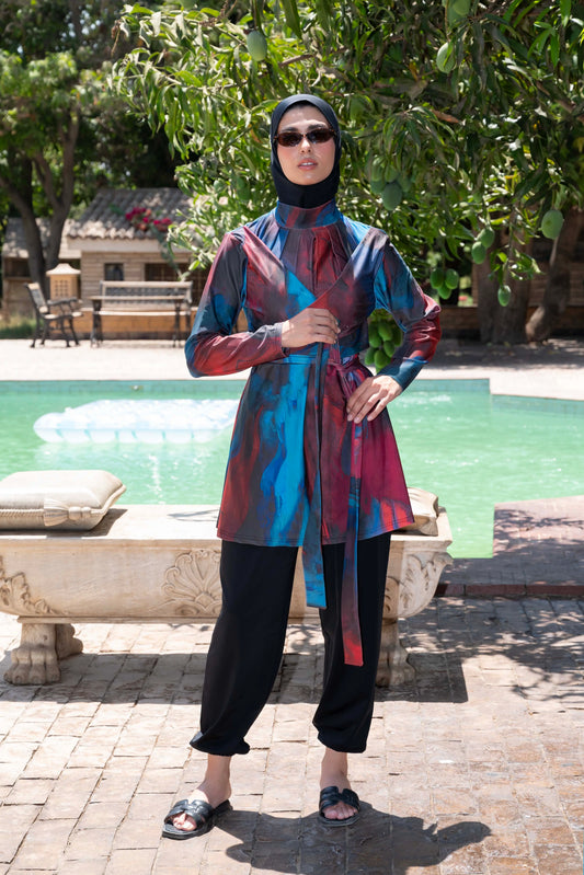 Red Marble Burkini