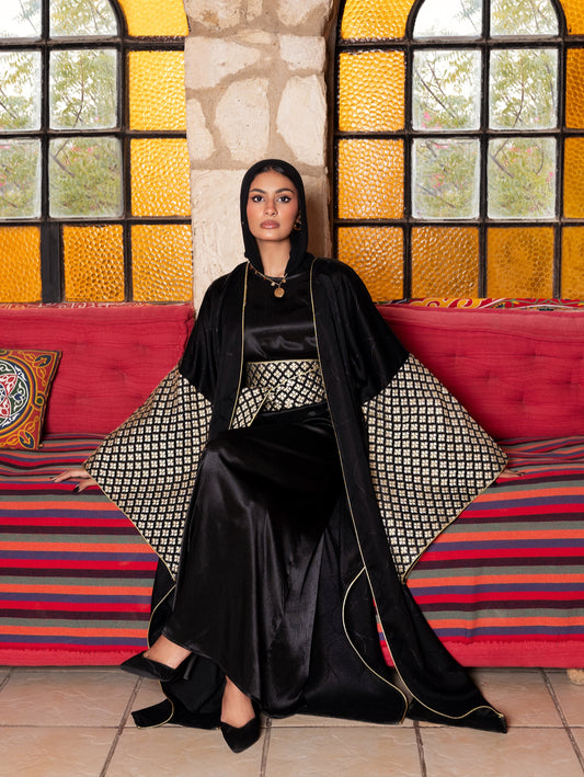Golden Wrap Abaya