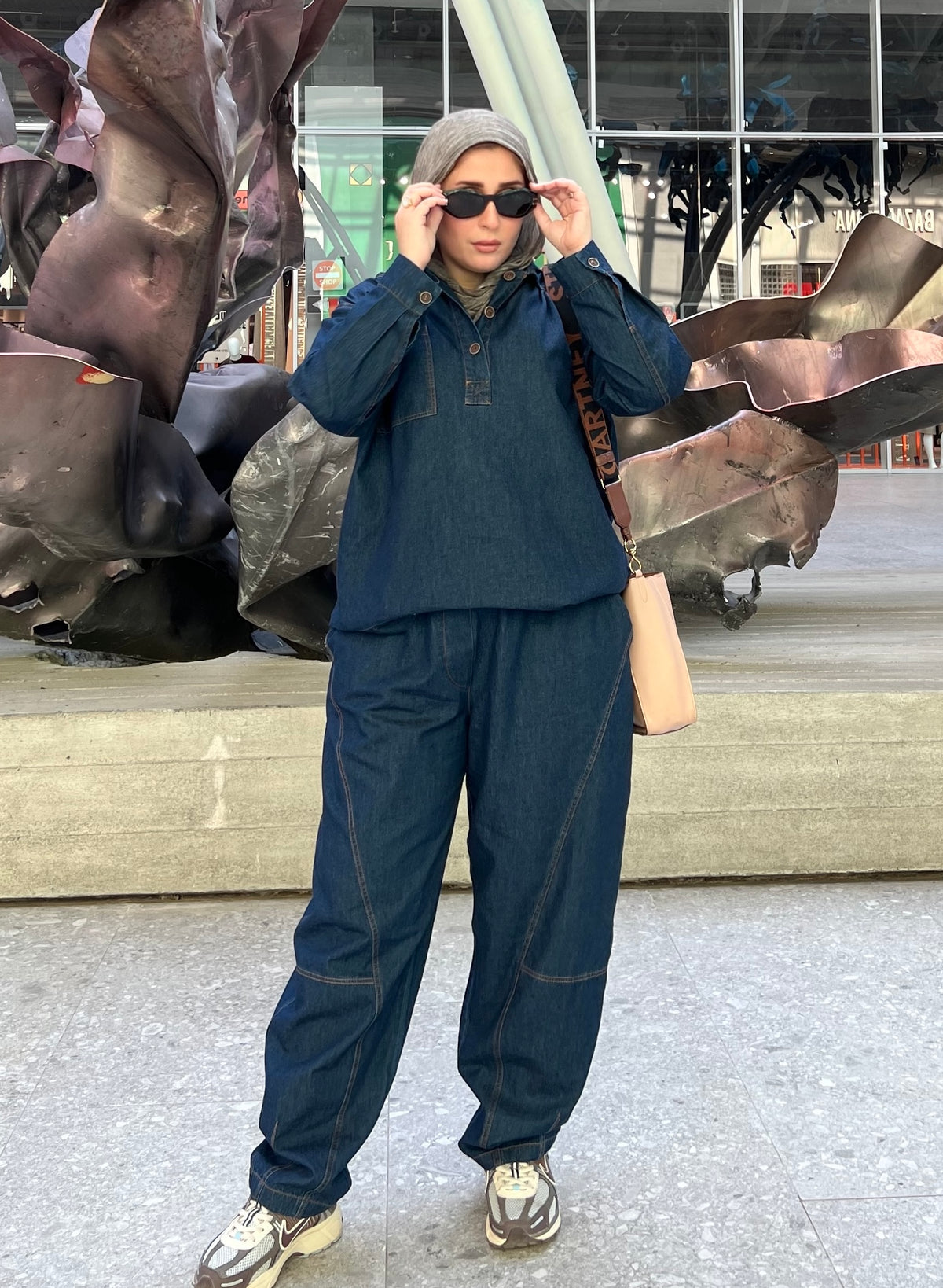 Denim Set - Balloon Pants