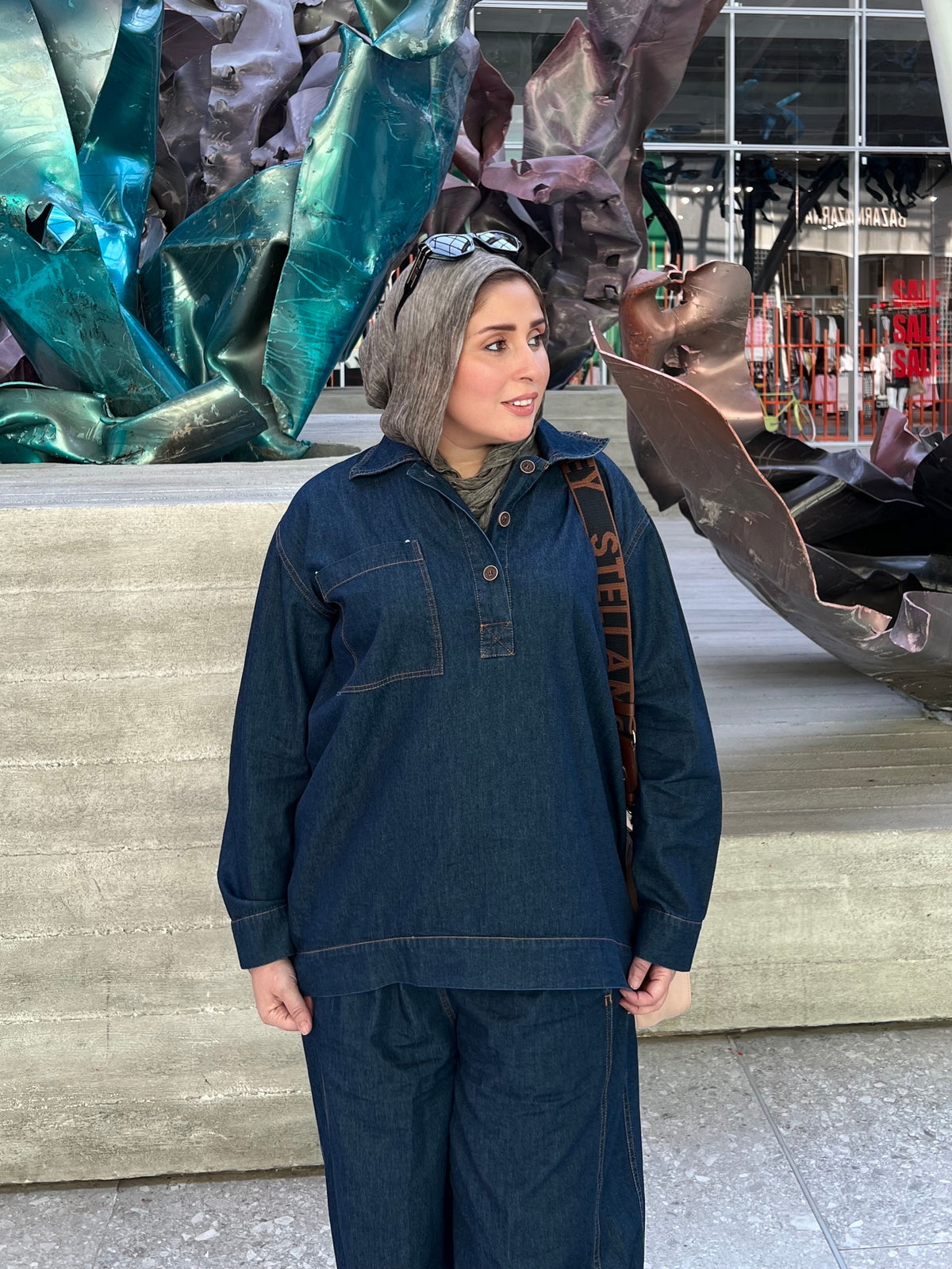 Denim Set - Balloon Pants