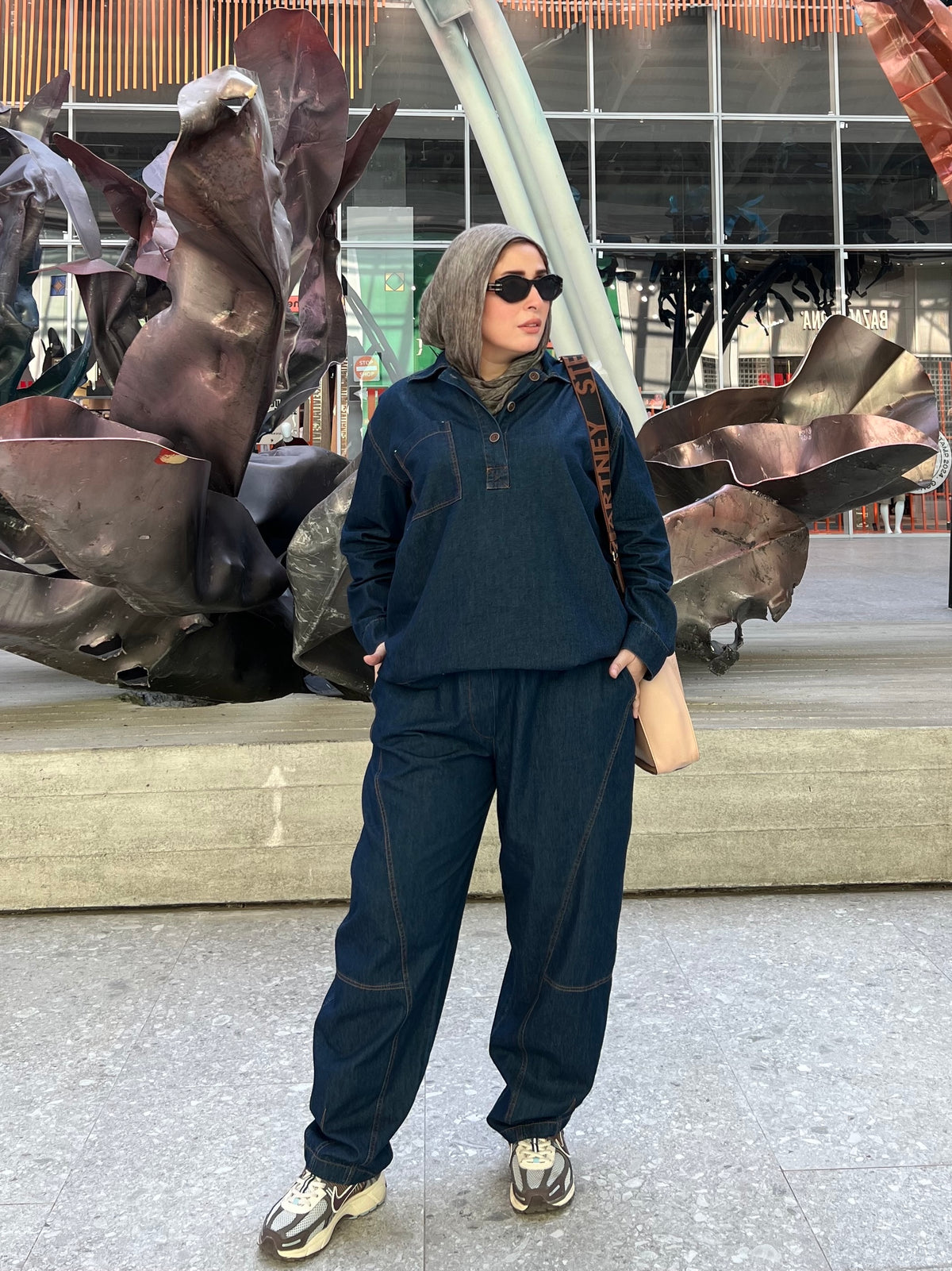 Denim Set - Balloon Pants