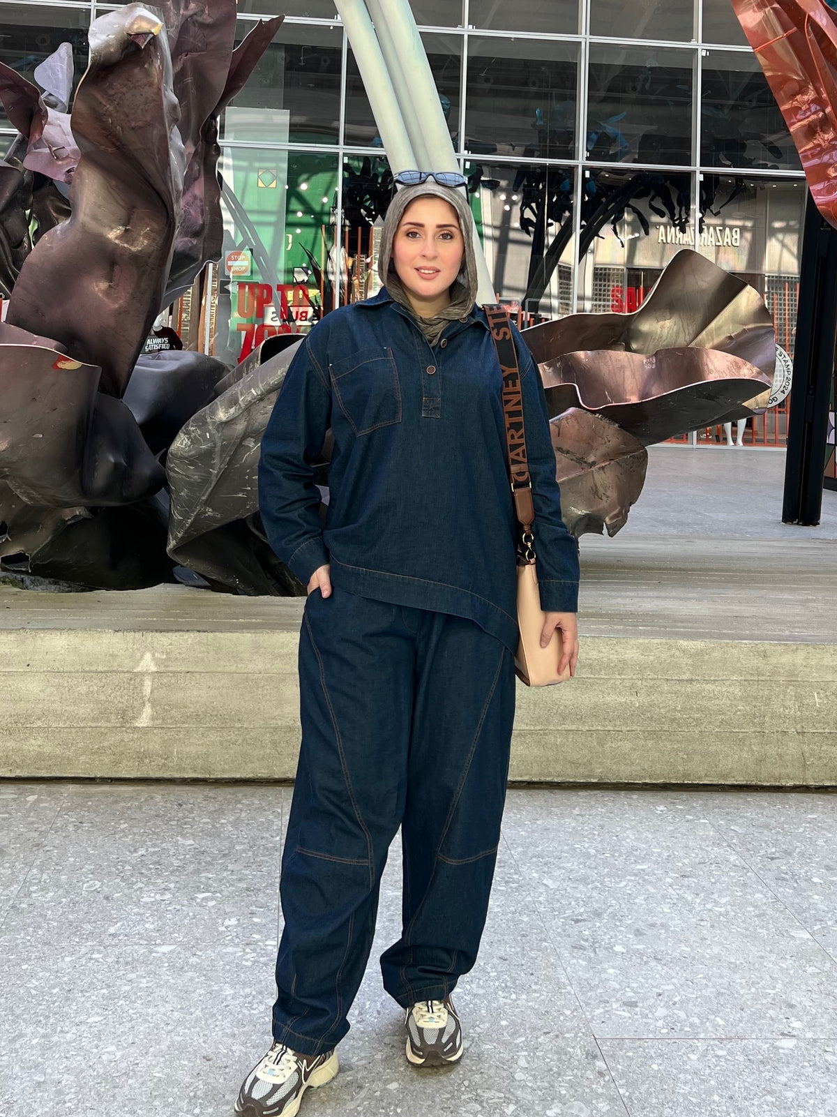 Denim Set - Balloon Pants