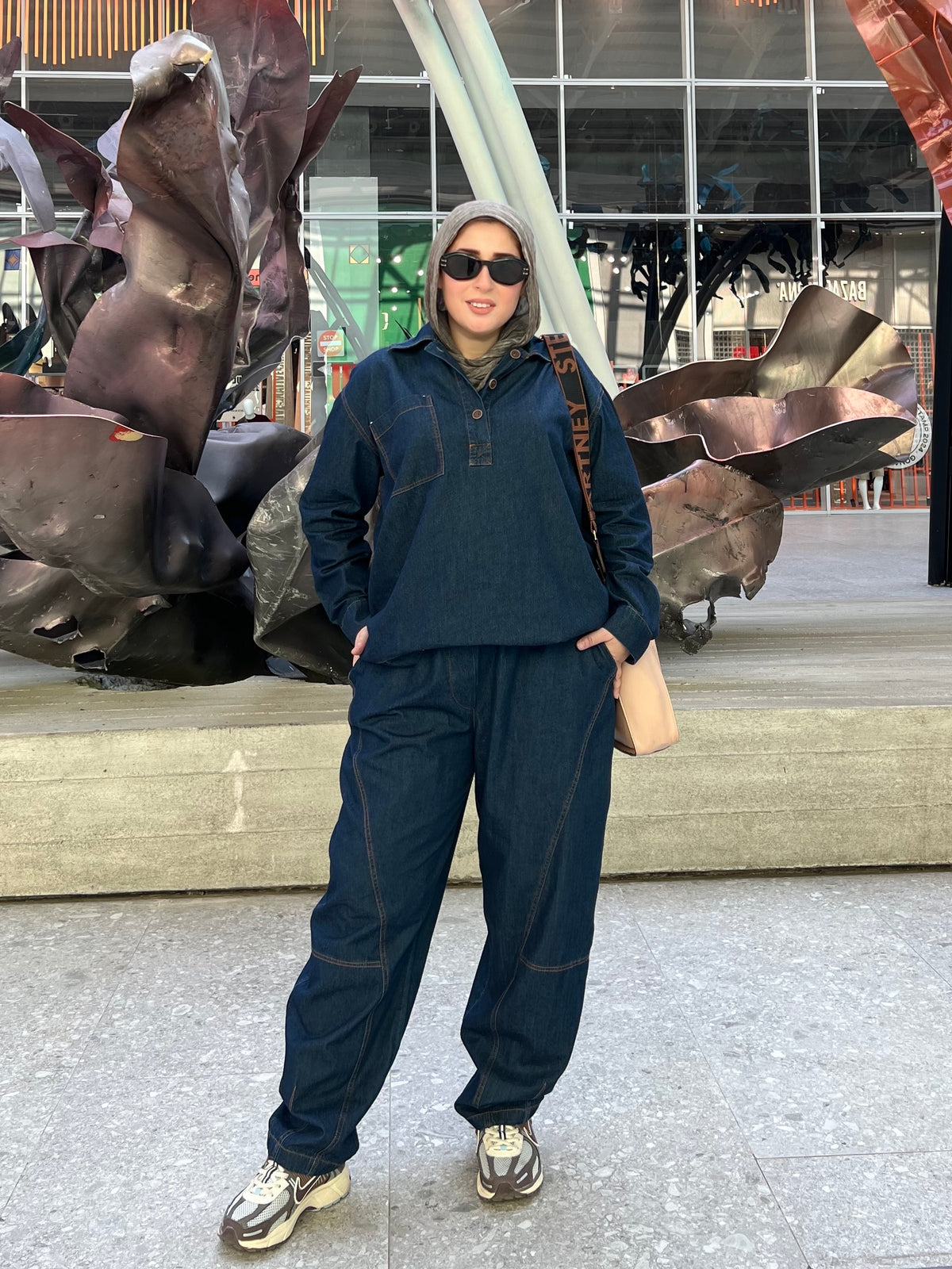 Denim Set - Balloon Pants